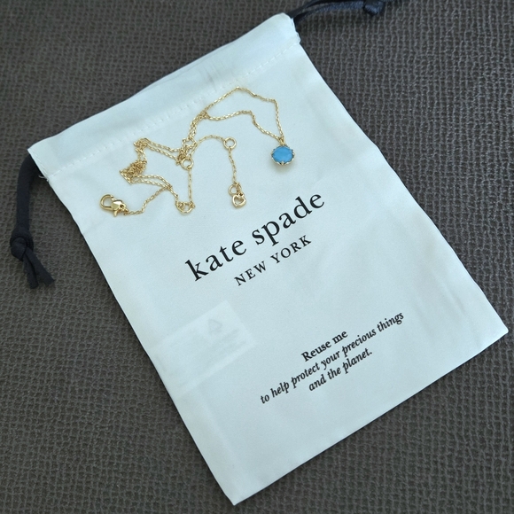 Kate Spade♠️ "That Sparkle" Turquoise🩵 Pendant Necklace - NWT - Picture 15 of 16